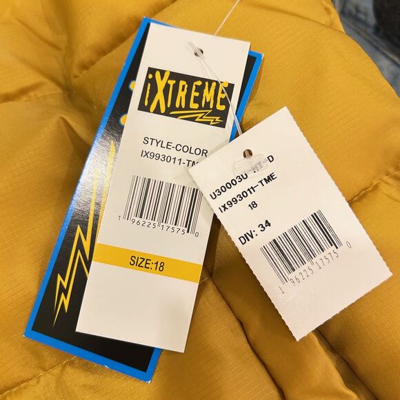 iXTREME Boys Winter Colorblock Puffer Vest with Fleece Hood and Sleeves Yellow - Picture 7 of 10